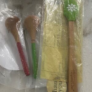 Pampered Chef Snowflake Wooden Utensil Set # 1221,1225,1226 3pc Snowflake